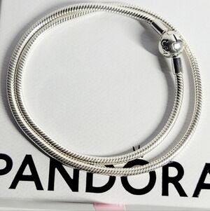 PANDORA Iconic Snake Chain Charm Necklace Length 15.7"